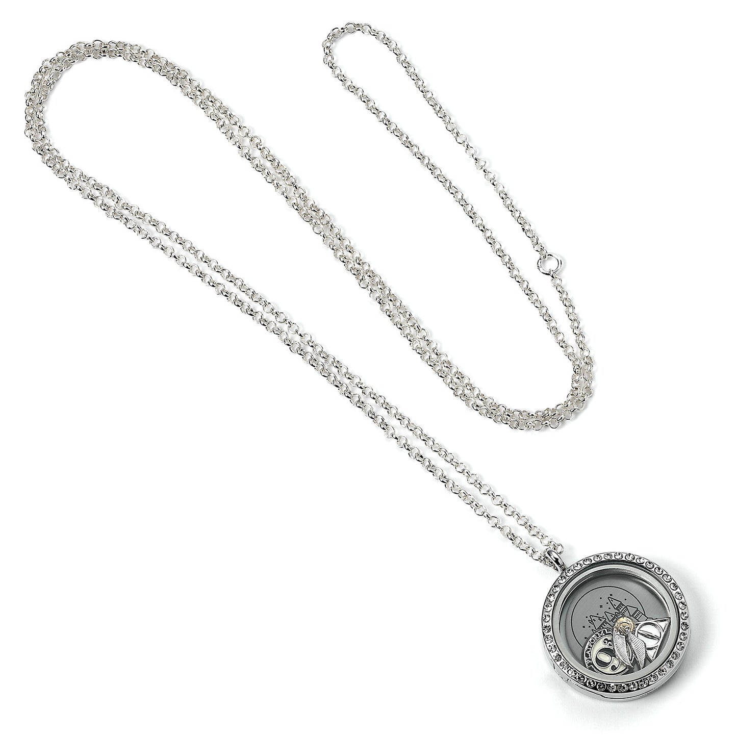 Harry Potter Floating Charm Locket Necklace with 3 charms - Silver