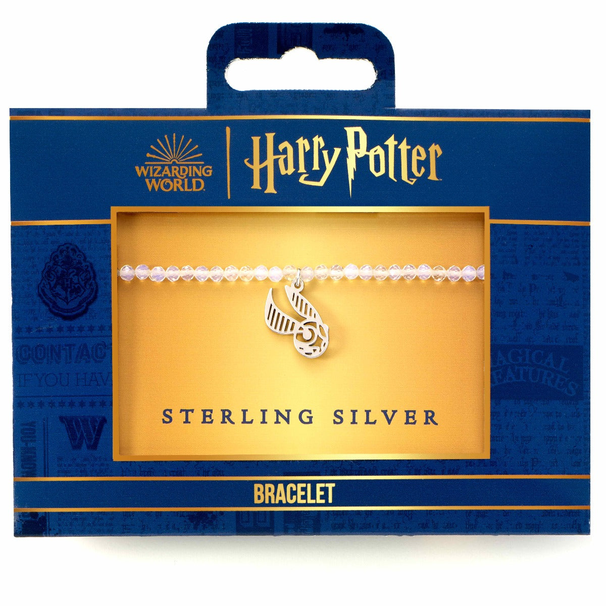 Harry Potter Crystal Bracelet & Sterling Silver Golden Snitch Charm