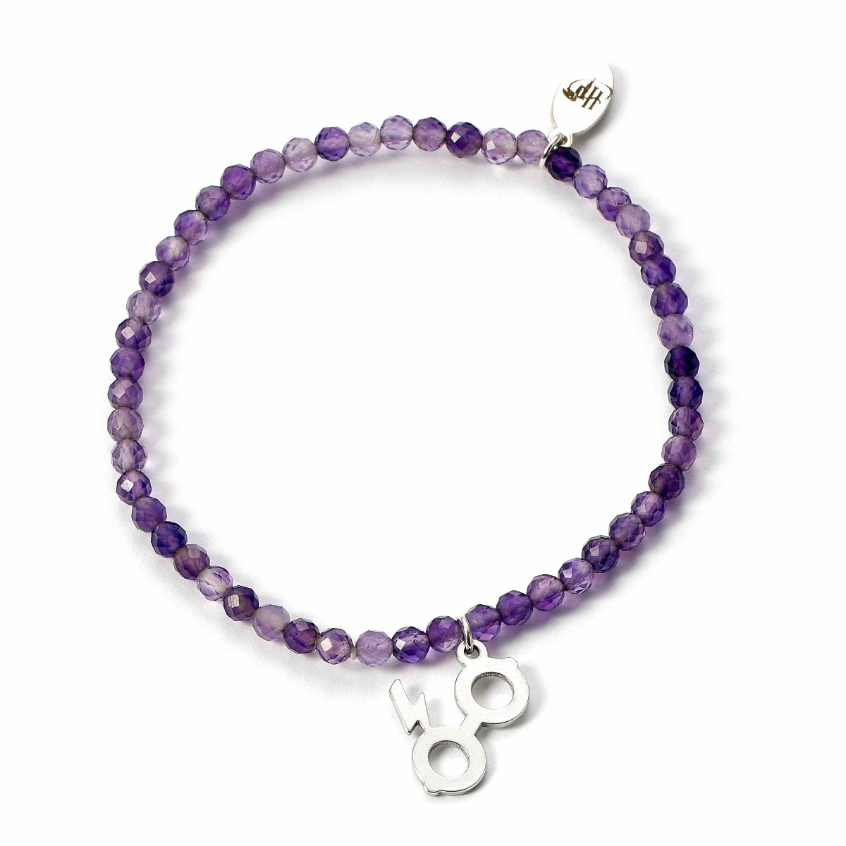 Harry Potter Crystal Bracelet & Sterling Silver Lightning Bolt & Glasses Charm
