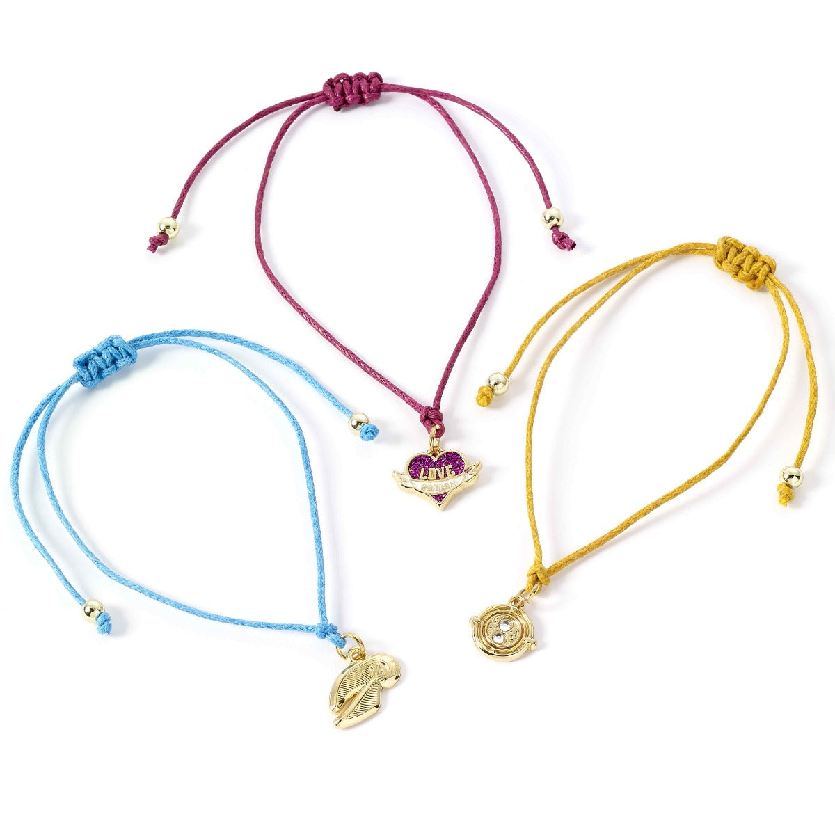 Harry Potter Golden Snitch, Love Potion & Time Turner Friendship Bracelet Set