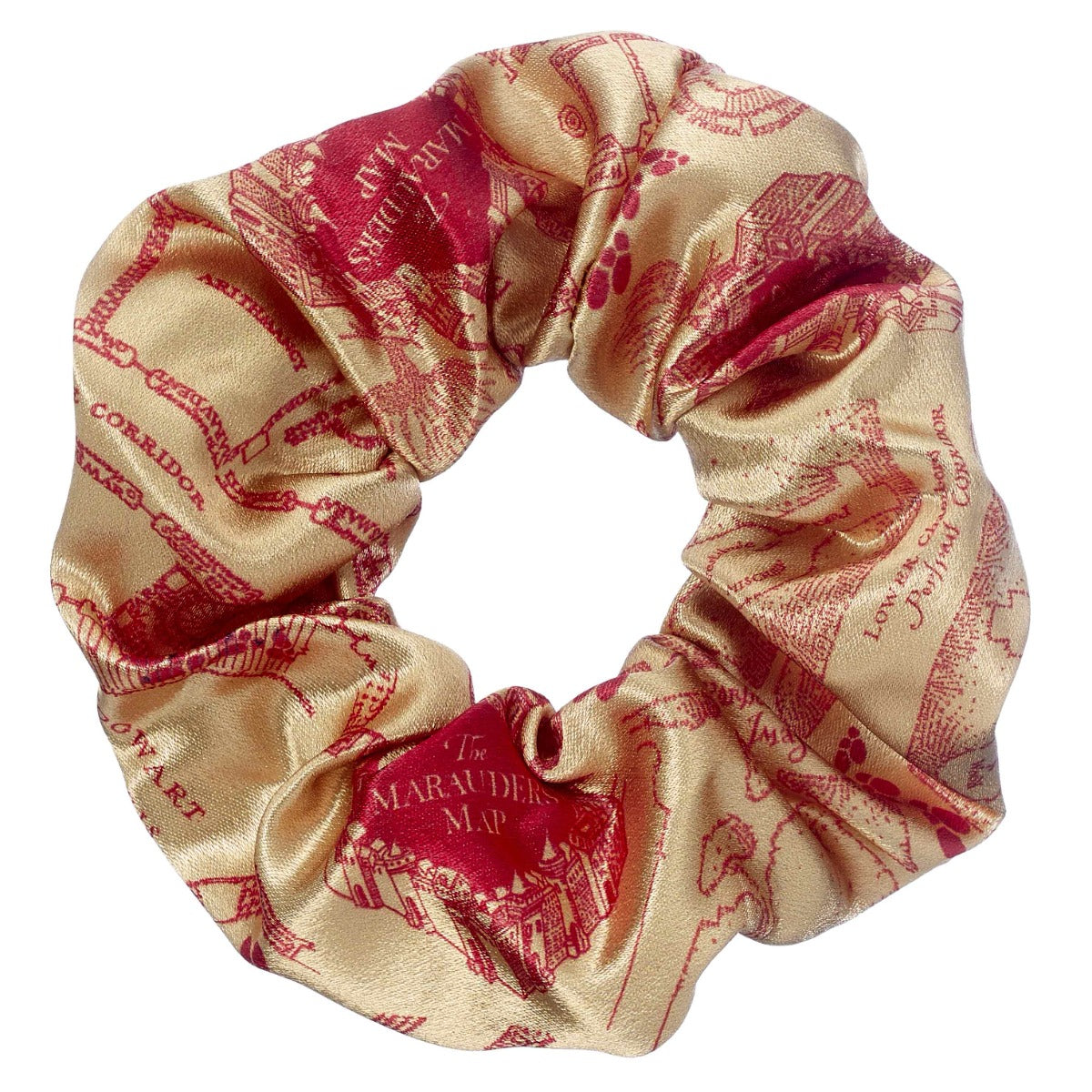 Harry Potter Marauders Map Hair Scrunchie - Gold