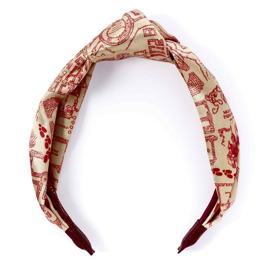 Harry Potter Marauders Map Knotted Headband - Gold