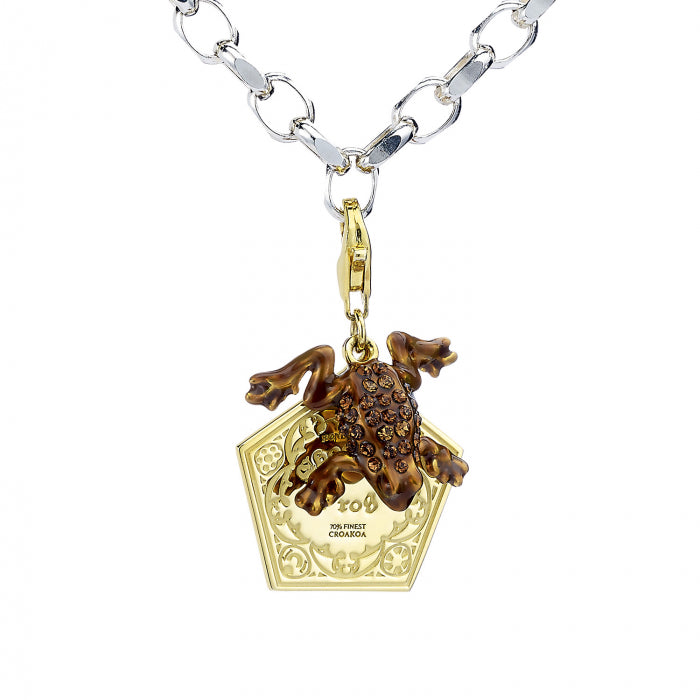 Harry Potter Sterling Silver Chocolate Frog Clip on Charm with Crystal Elements