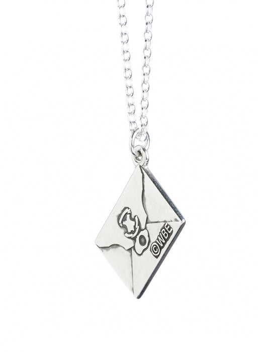 Harry Potter Sterling Silver Hogwarts Acceptance Letter Charm Necklace - Silver
