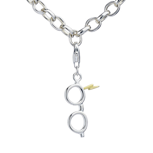 Harry Potter Lightning Bolt and Glasses Clip On Charm - Sterling Silver