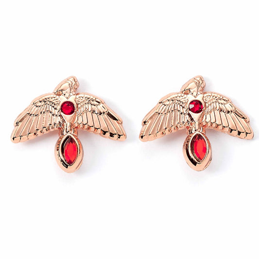 Harry Potter Fawkes Rose Gold Plated Stud Earrings  - Rose Gold
