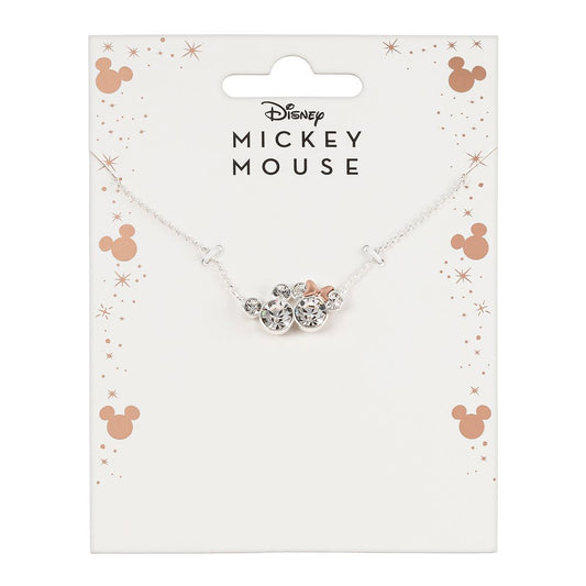 Collier plaqué argent bicolore Mickey et Minnie Mouse Disney