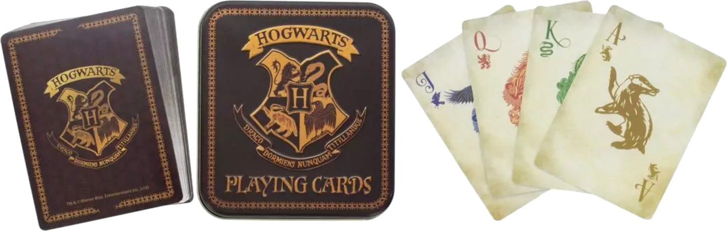 Harry Potter Hogwarts Playing Cards Game in Tin Box - Red