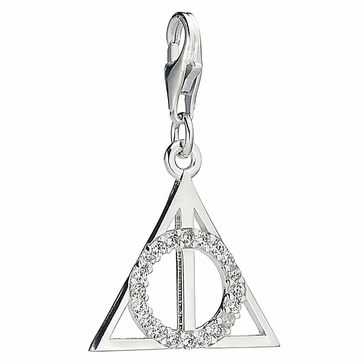 Harry Potter Sterling Silver Deathly Hallows Clip Charm with Crystal Elements