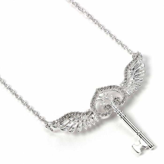 Harry Potter Flying Key Necklace Embellished with Crystals - Sterling Silver
