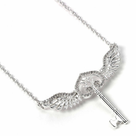 Harry Potter Flying Key Necklace Embellished with Crystals - Sterling Silver