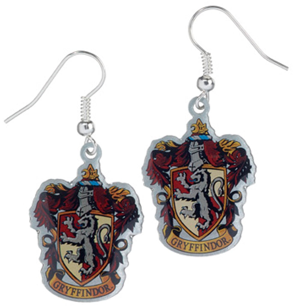 Harry Potter Gryffindor Crest Drop Earrings - Silver