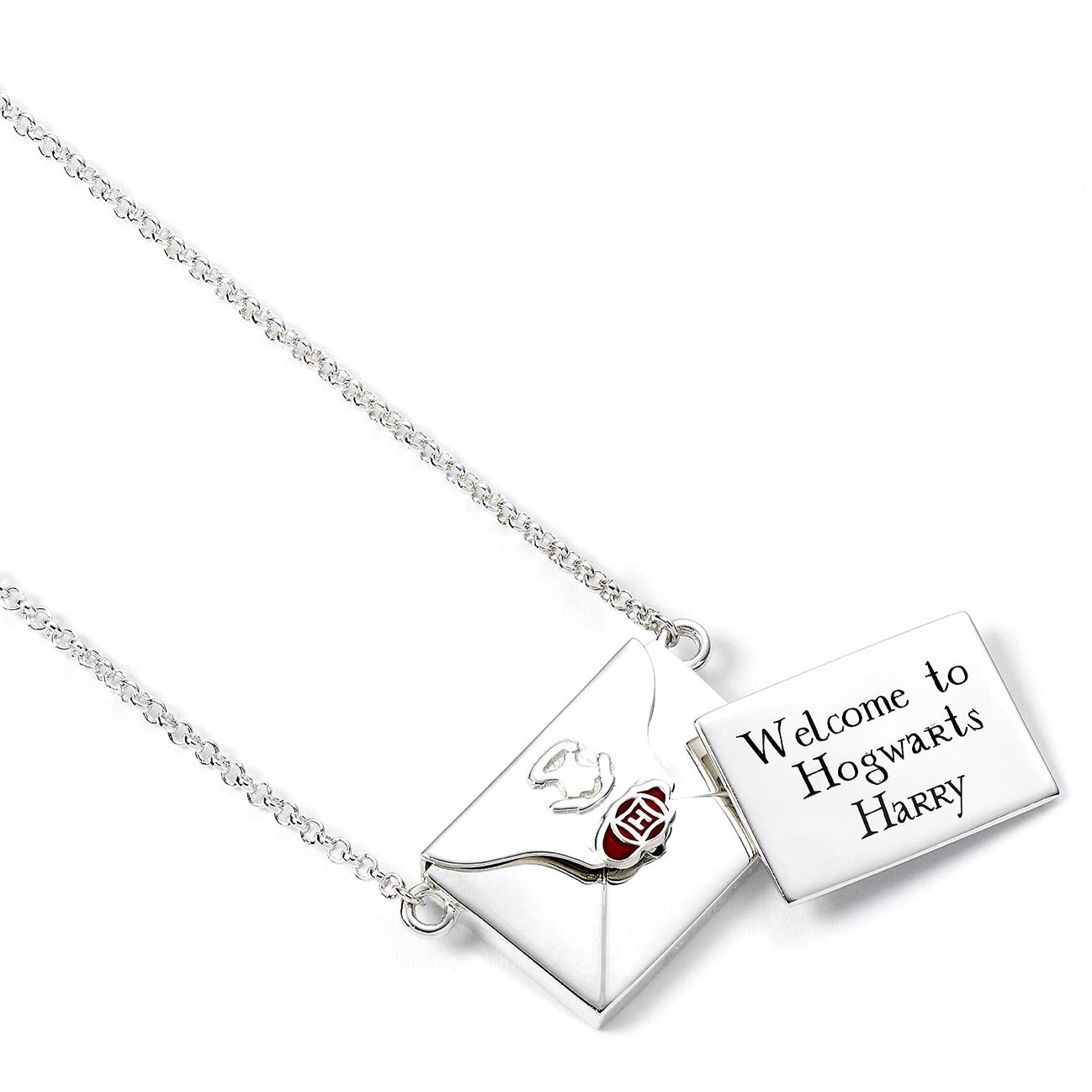 Harry Potter Hogwarts Acceptance Letter with Opening Envelope feature Necklace- Non Personalised Replica- Sterling Silver
