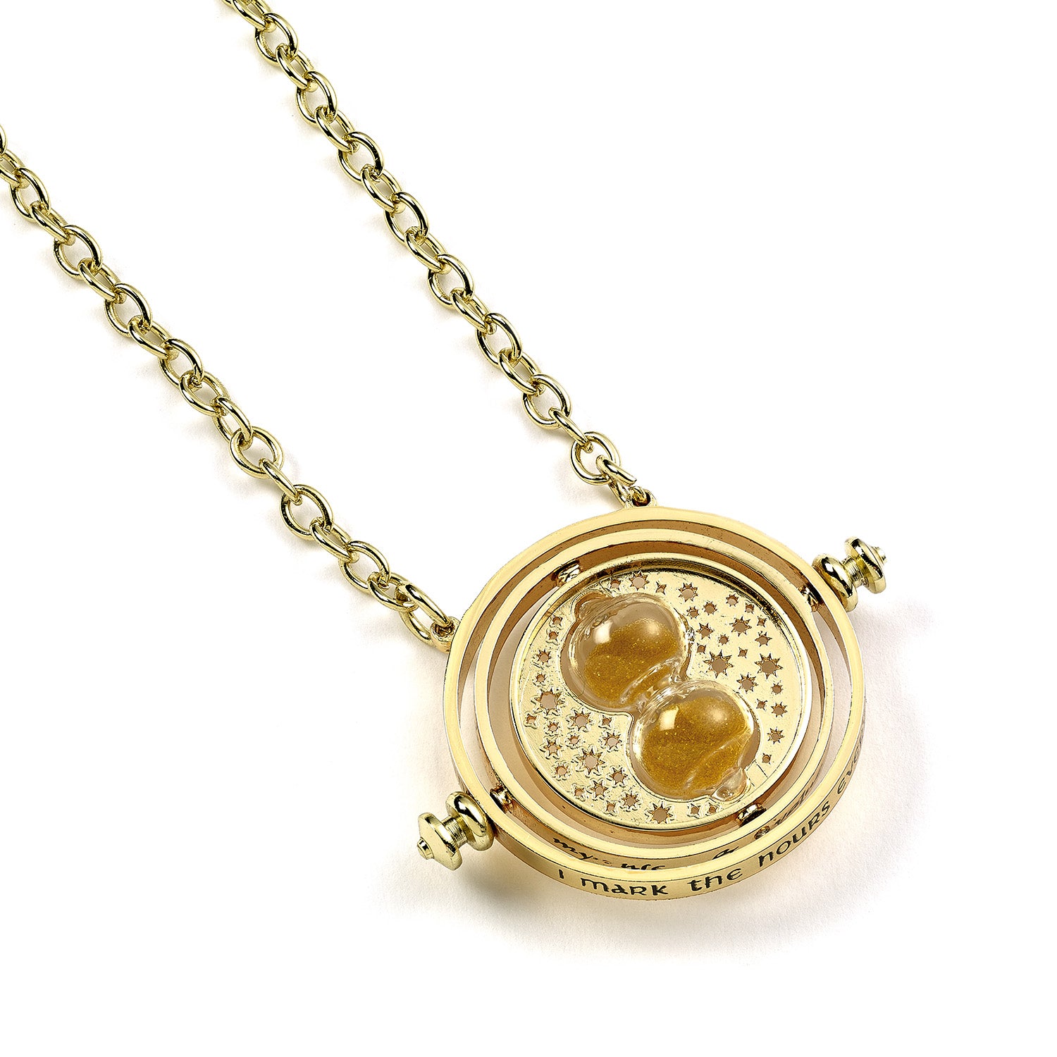 Harry Potter Spinning Time Turner Necklace Gold 30mm