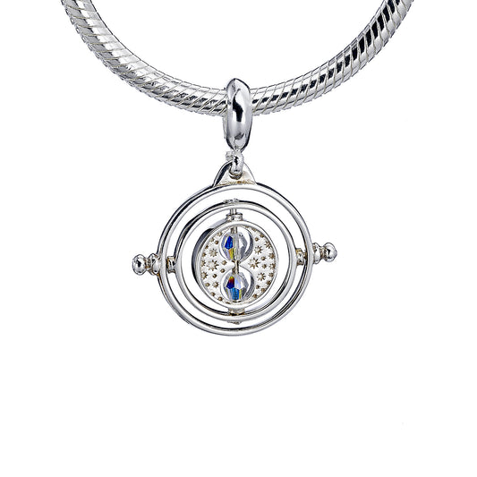 Harry Potter Sterling Silver Time Turner slider charm with crystals