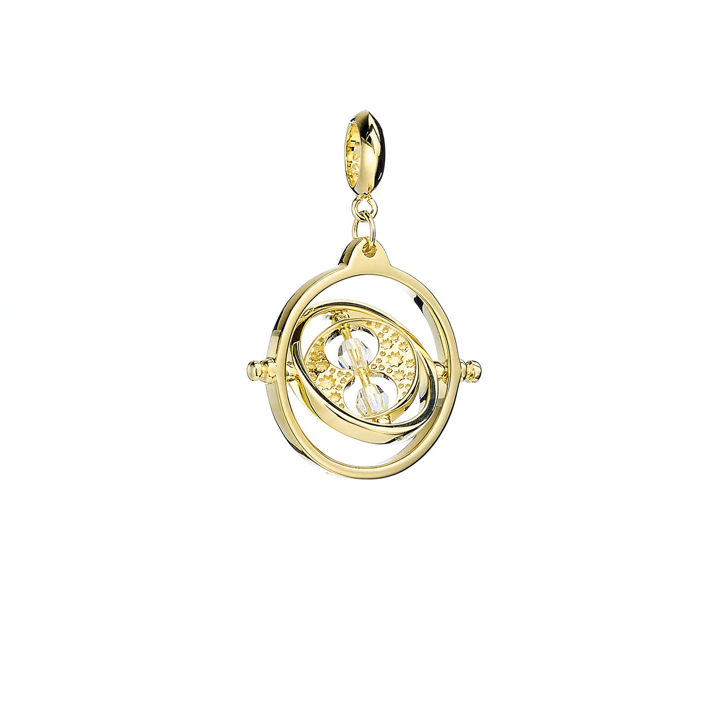 Harry Potter gold plated sterling silver Time Turner slider charm with crystals