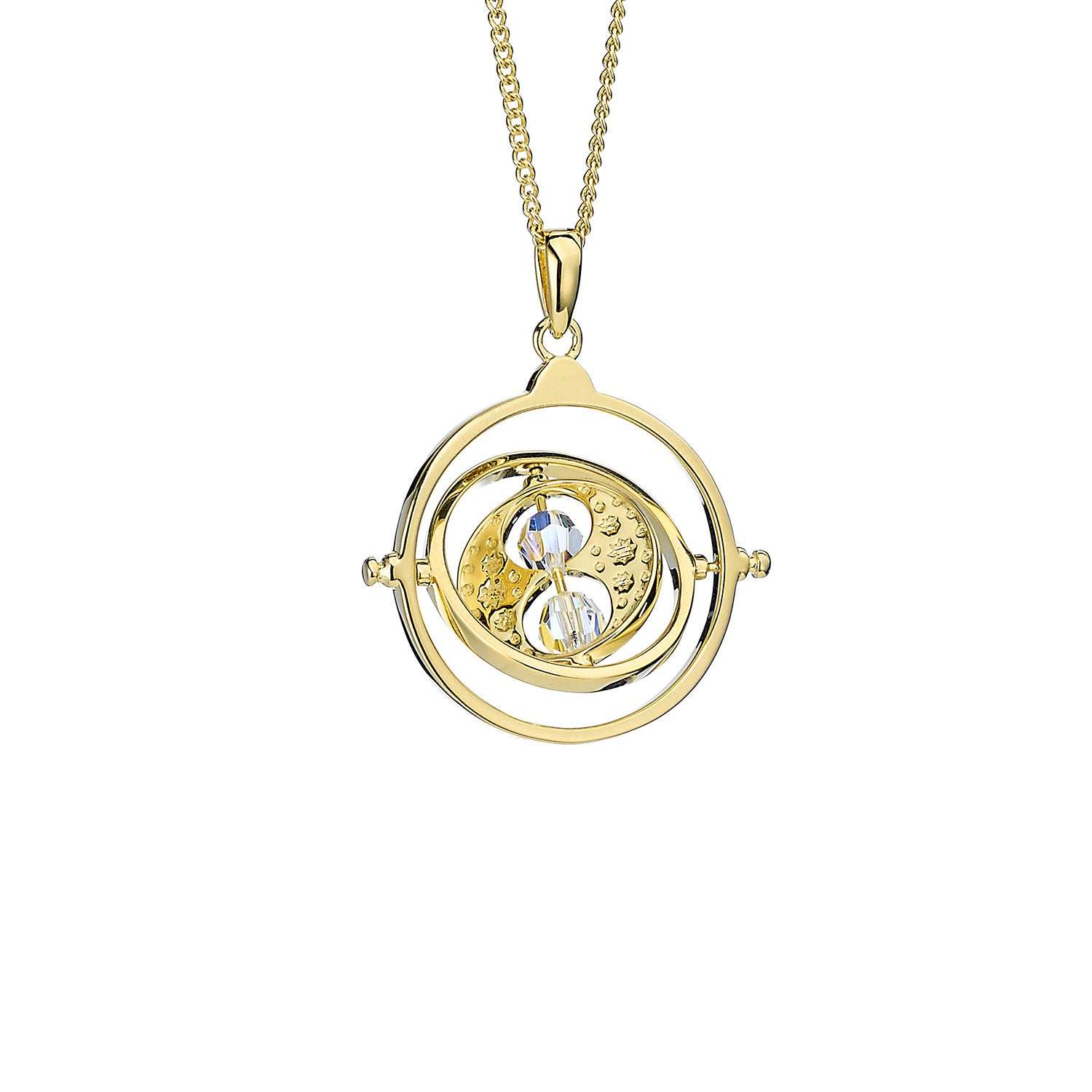 Harry Potter Time Turner Necklace Embellished with Crystals Gold