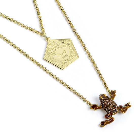 Harry Potter Sterling Silver Chocolate Frog Necklace with Crystal Elements