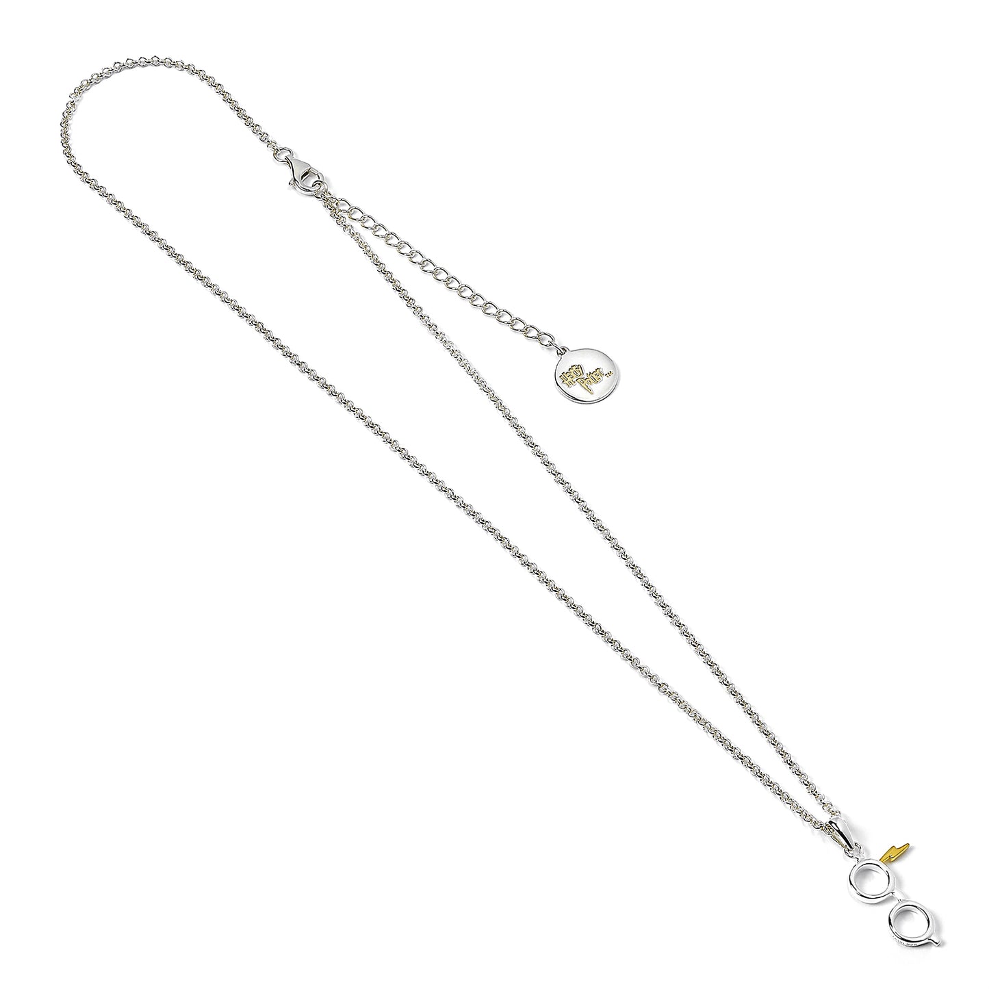 Harry Potter Glasses and Lightning Bolt Scar Glasses Necklace - Sterling Silver