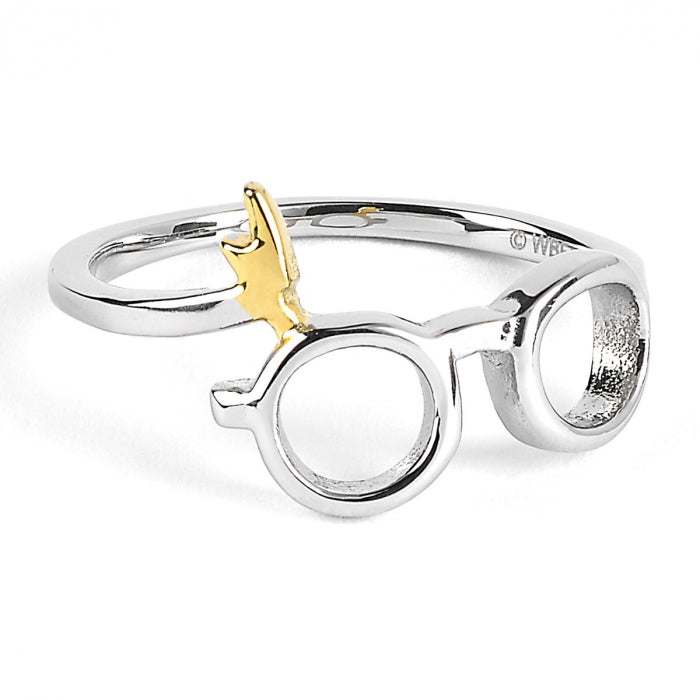 Harry Potter Lightning Bolt Scar and Glasses Ring - Sterling Silver