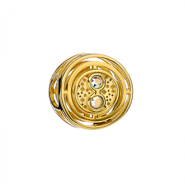 Harry Potter Time Turner Spacer Charm Bead Embellished with Crystals - Sterling Silver