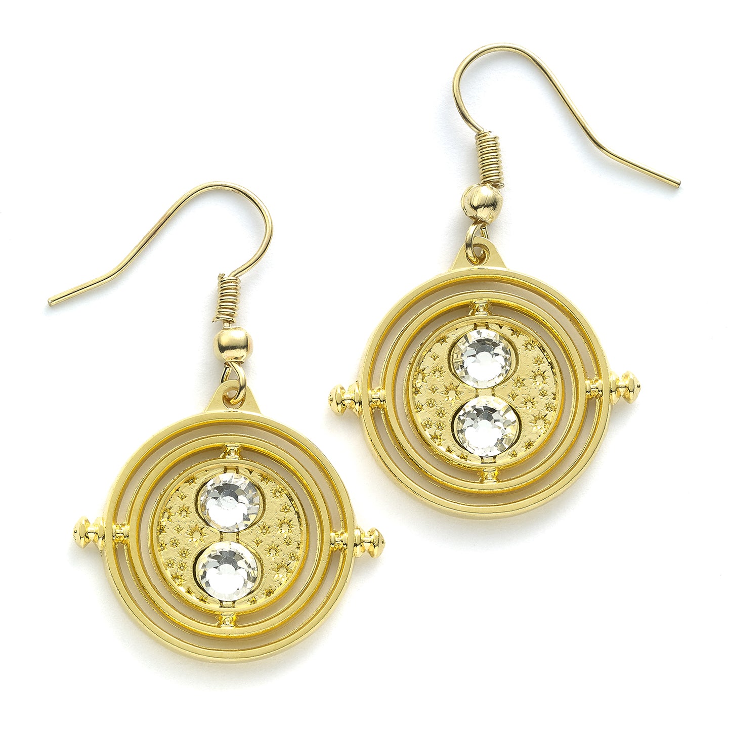 Harry Potter Fixed Time Turner Drop Earrings - Gold