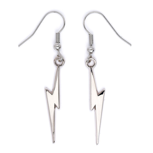 Harry Potter  Lightning Bolt Drop Earrings - Silver
