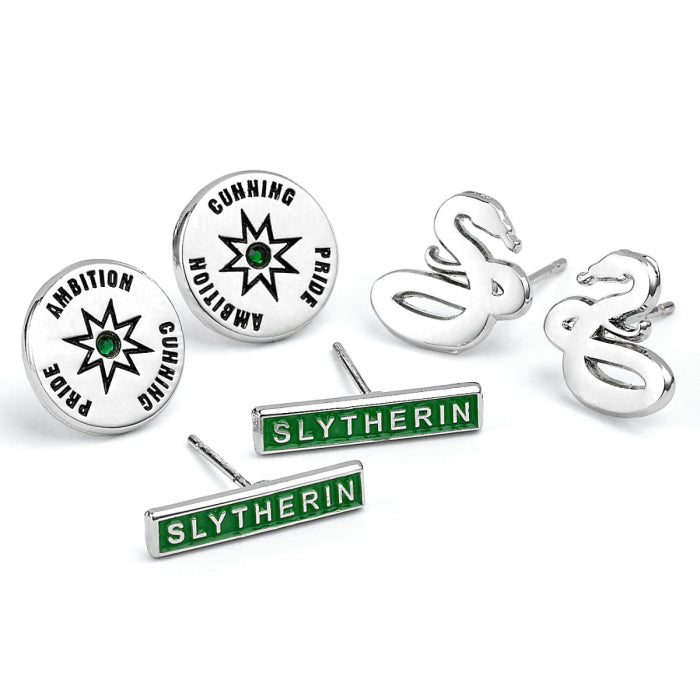 Kellica Harry Potter Slytherin Set of 3 Stud Earrings