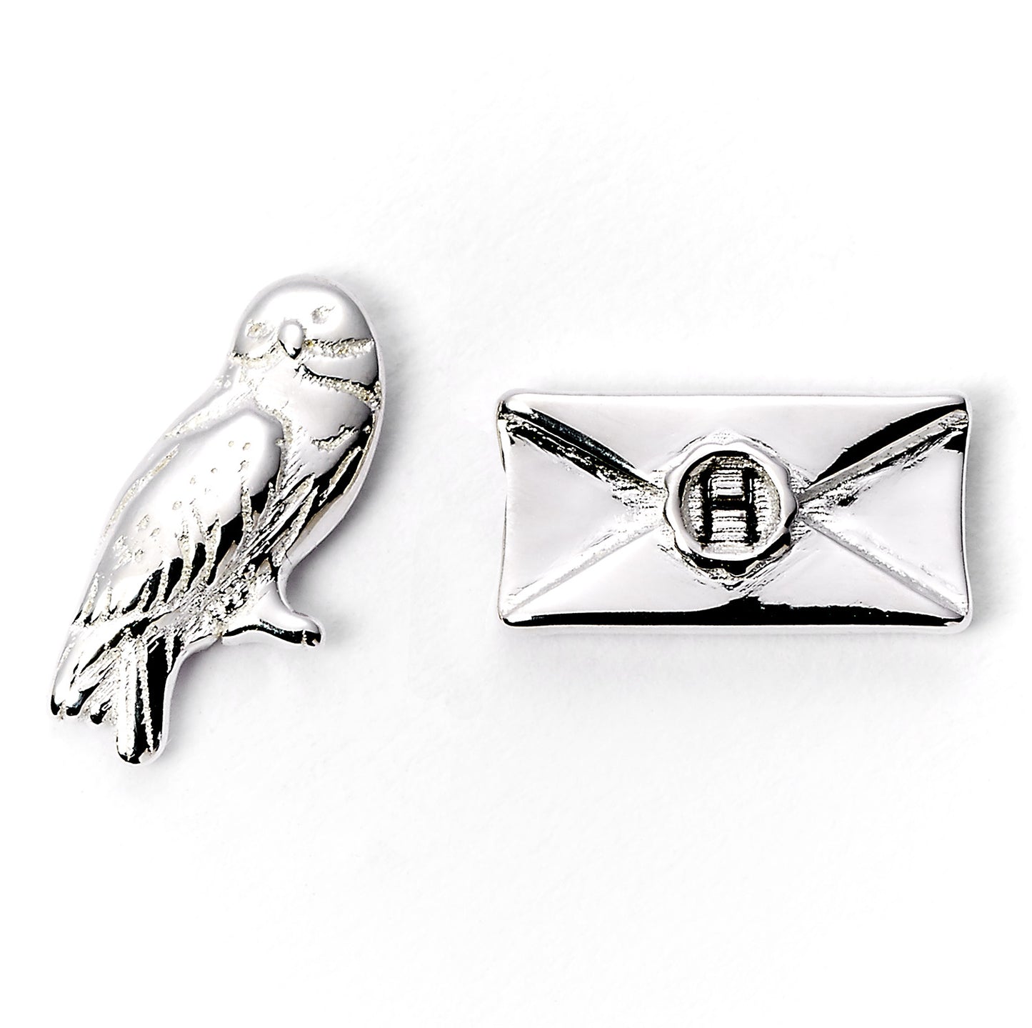 Harry Potter Hedwig the Owl and Acceptance Letter Stud Earrings - Silver