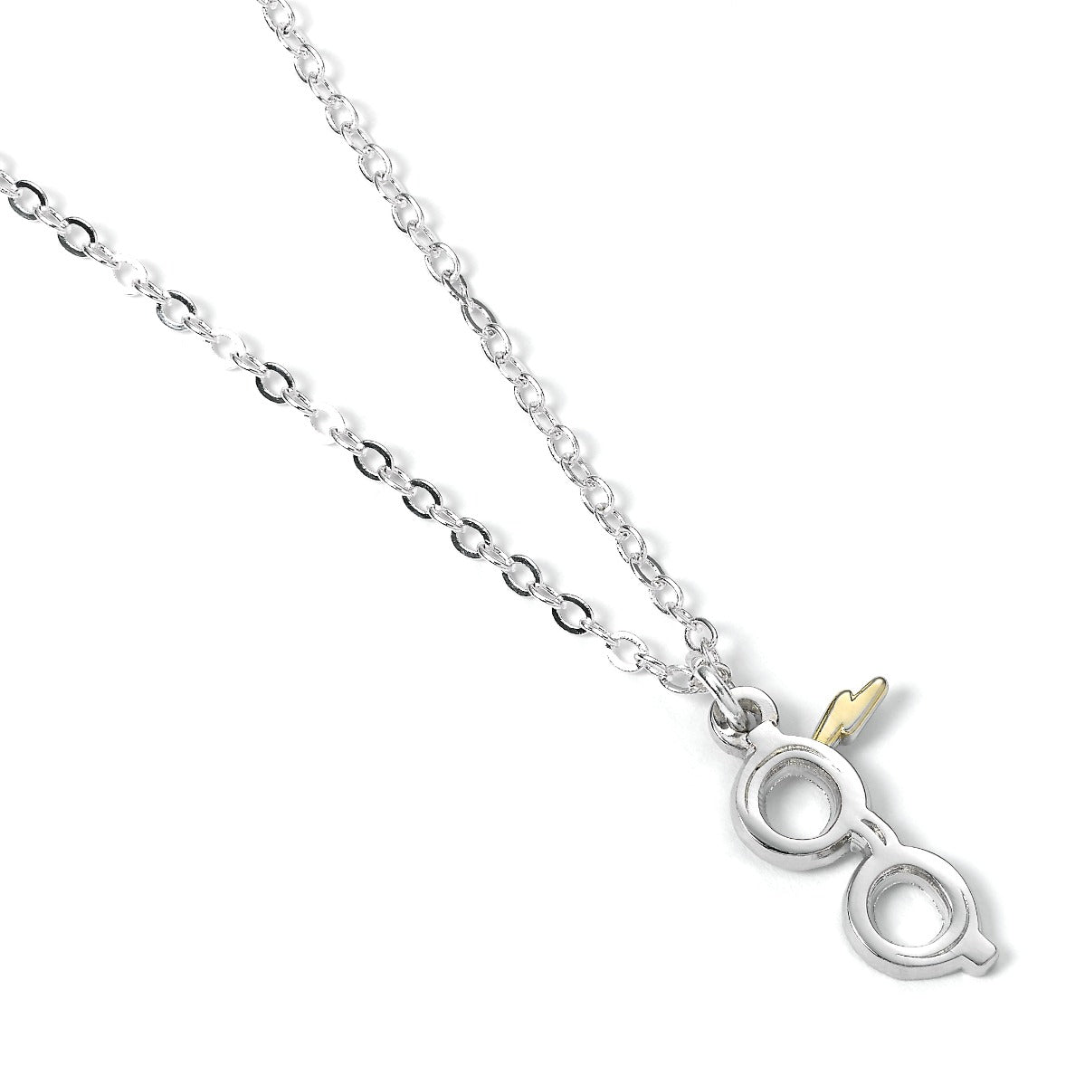 Harry Potter Lightning Bolt & Glasses Necklace - Silver