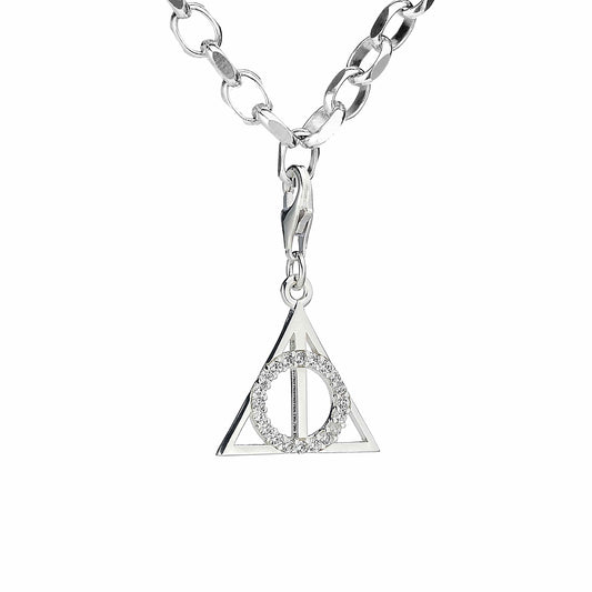 Harry Potter Sterling Silver Deathly Hallows Clip Charm with Crystal Elements