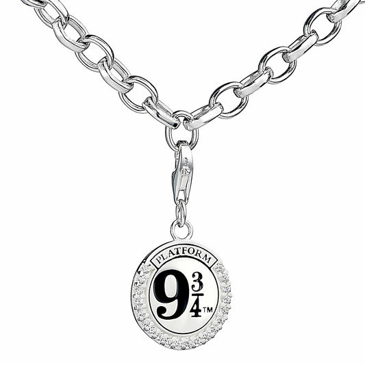 Harry Potter Sterling Silver Platform 9 3/4 Clip Charm with Crystal Elements