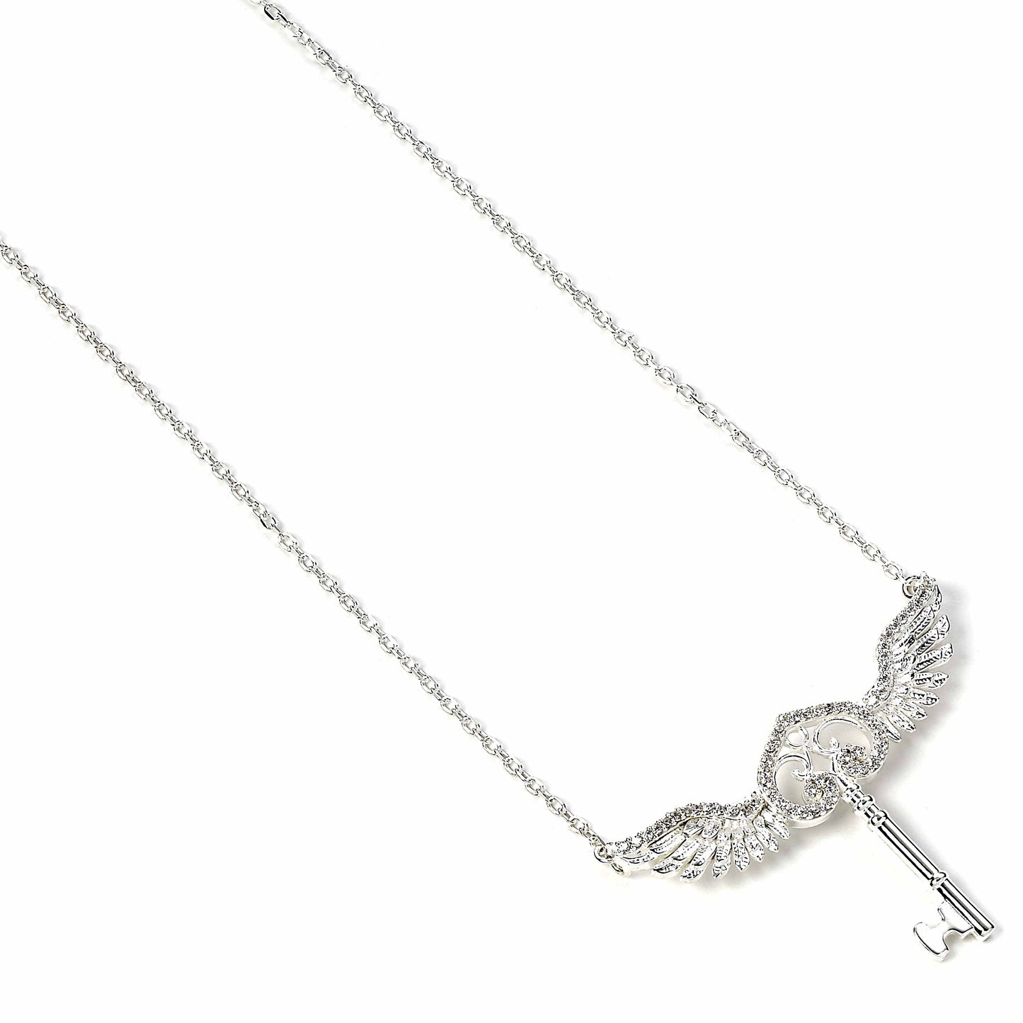 Harry Potter Flying Key Necklace Embellished with Crystals - Sterling Silver