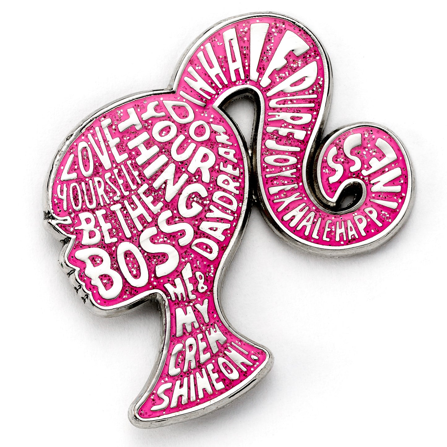 Barbie Sparkly Silhouette Enamel Pin Badge - Pink