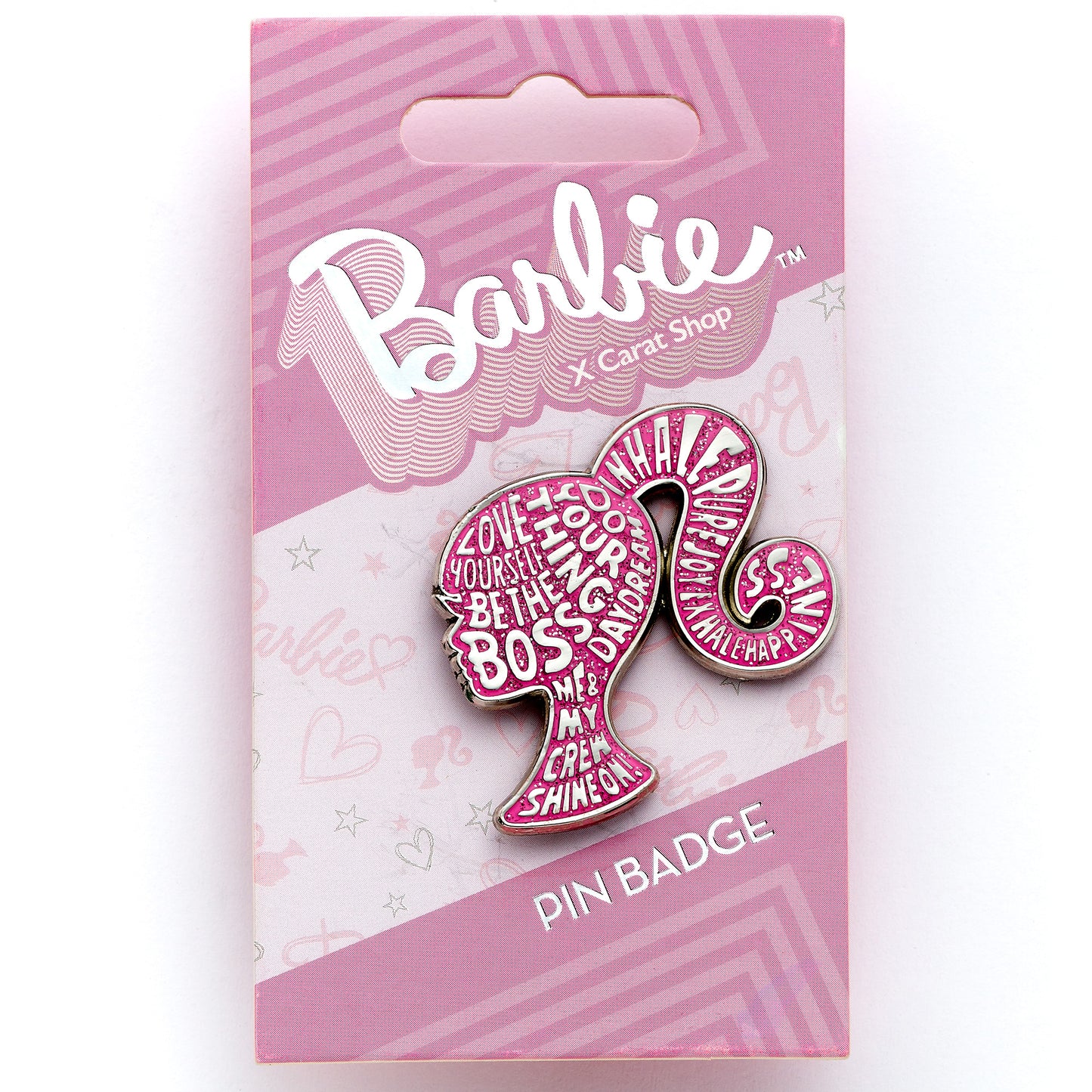 Barbie Sparkly Silhouette Enamel Pin Badge - Pink