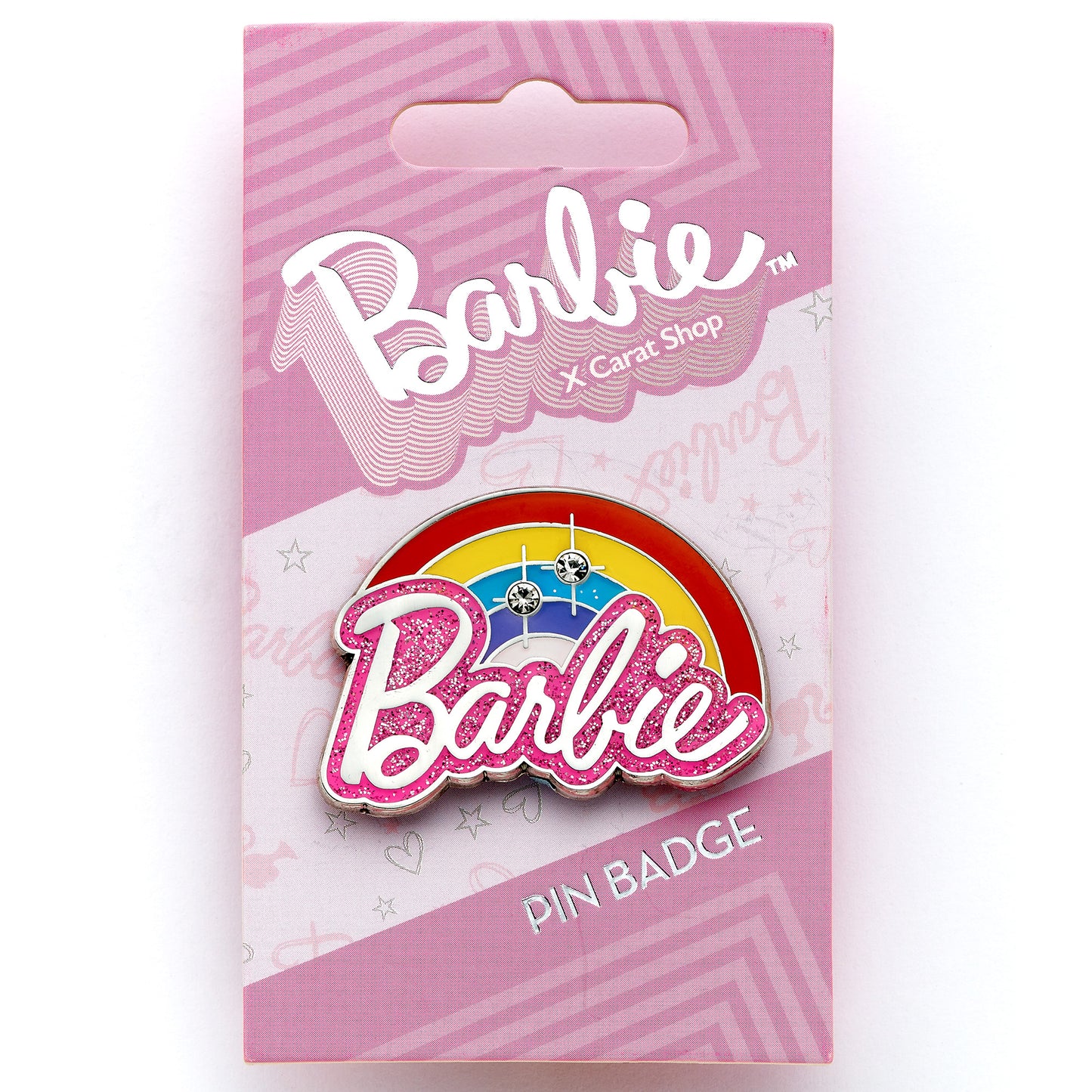 Barbie Rainbow Logo Pin Badge - Pink