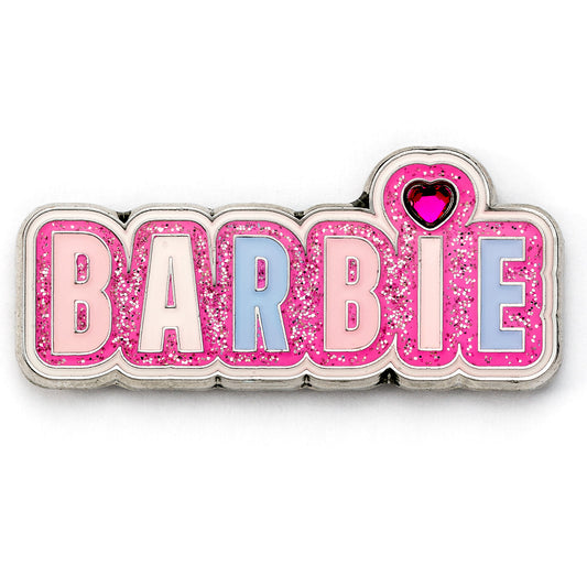 Barbie Sparkly Logo Pin Badge - Pink