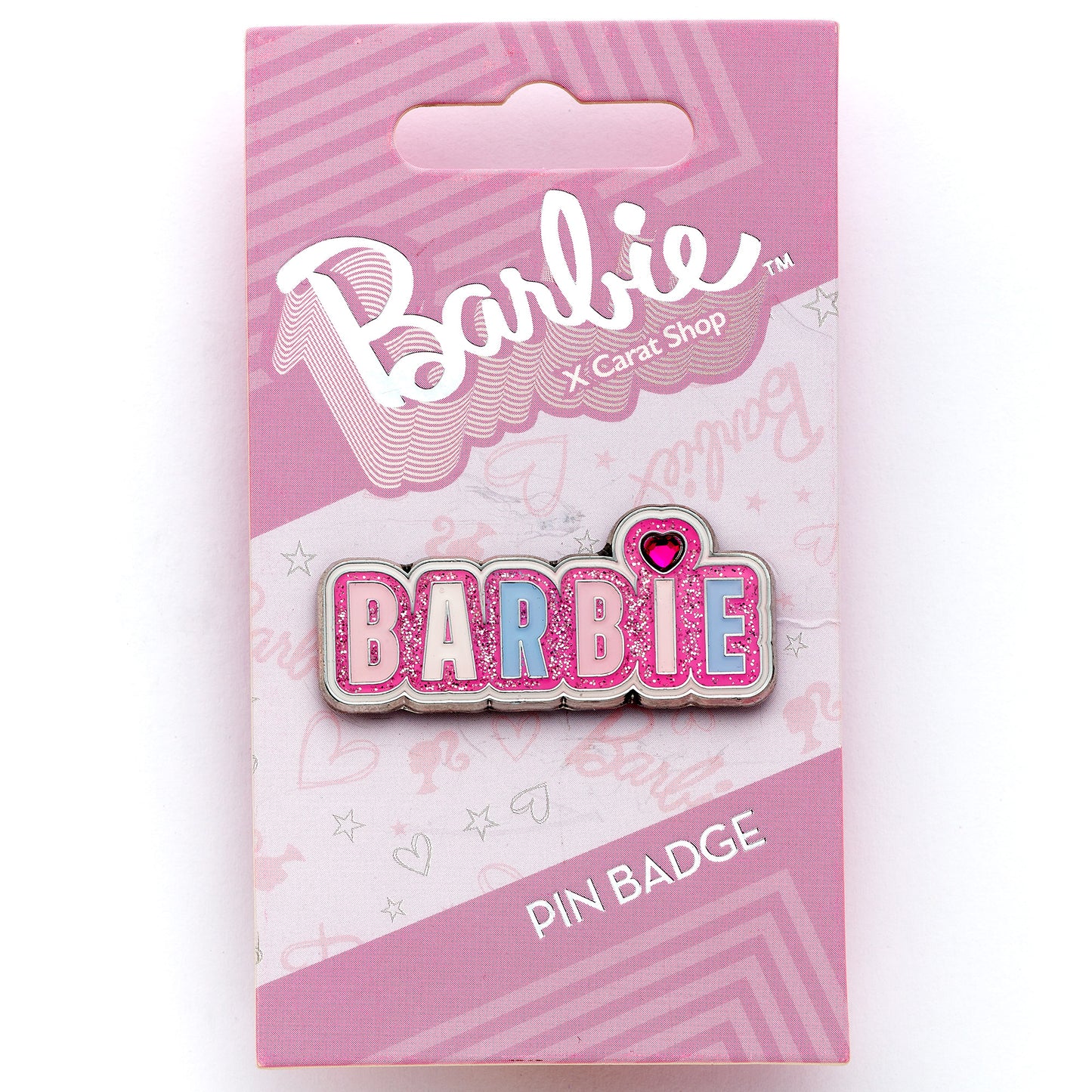 Barbie Sparkly Logo Pin Badge - Pink