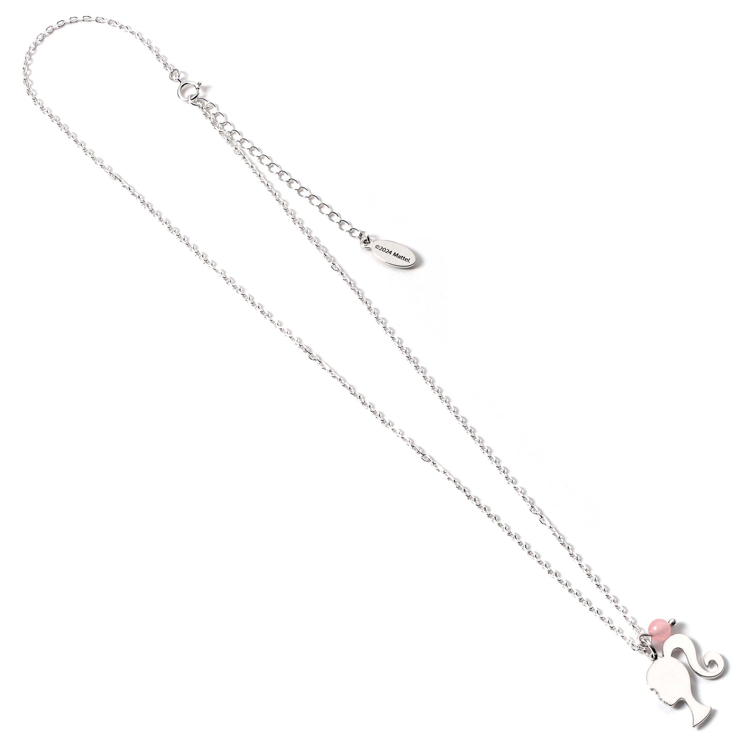 Barbie™️ Sterling Silver Silhouette & Quartz Bead Charm Necklace