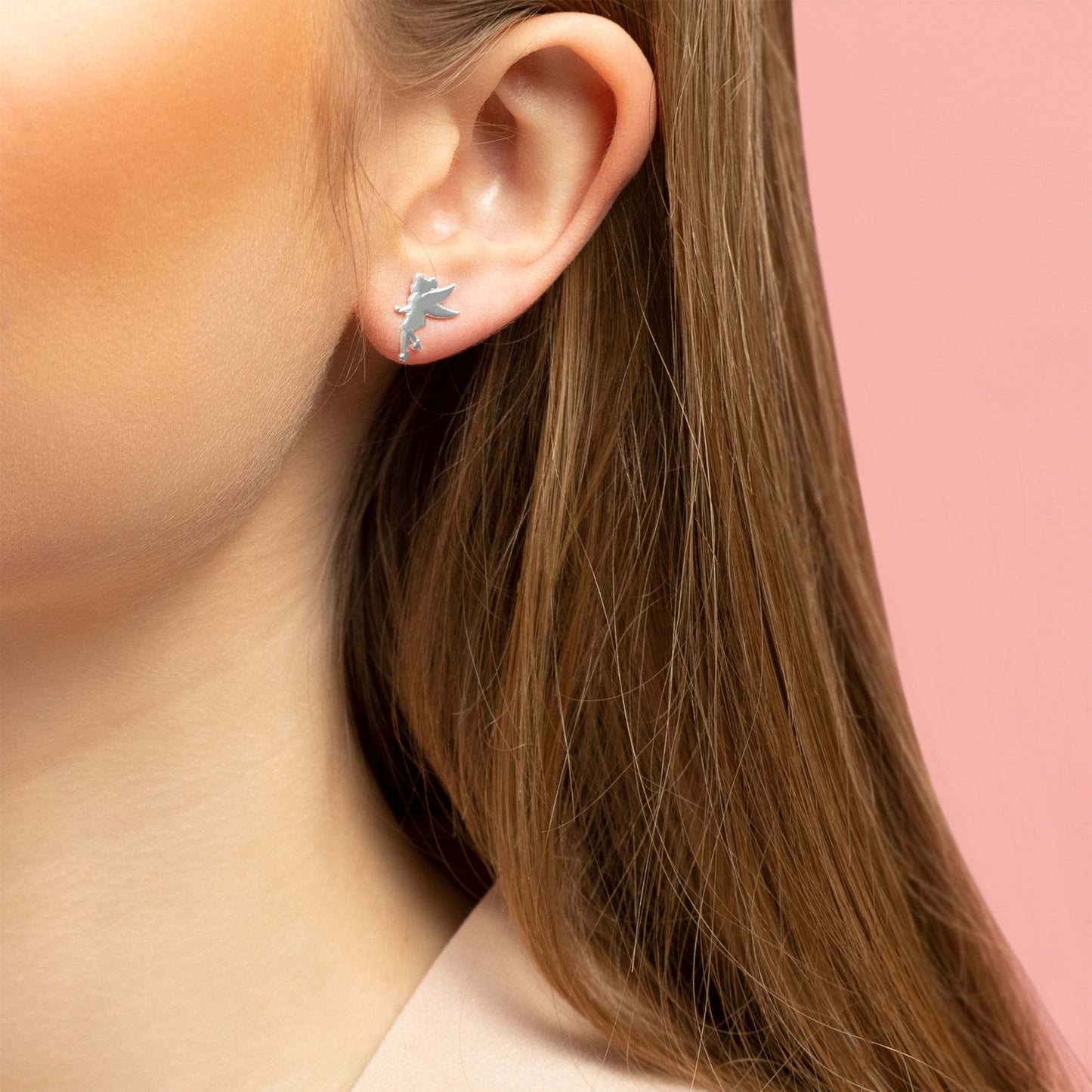 Disney Princess Tinkerbell Sterling Silver Stud Earrings