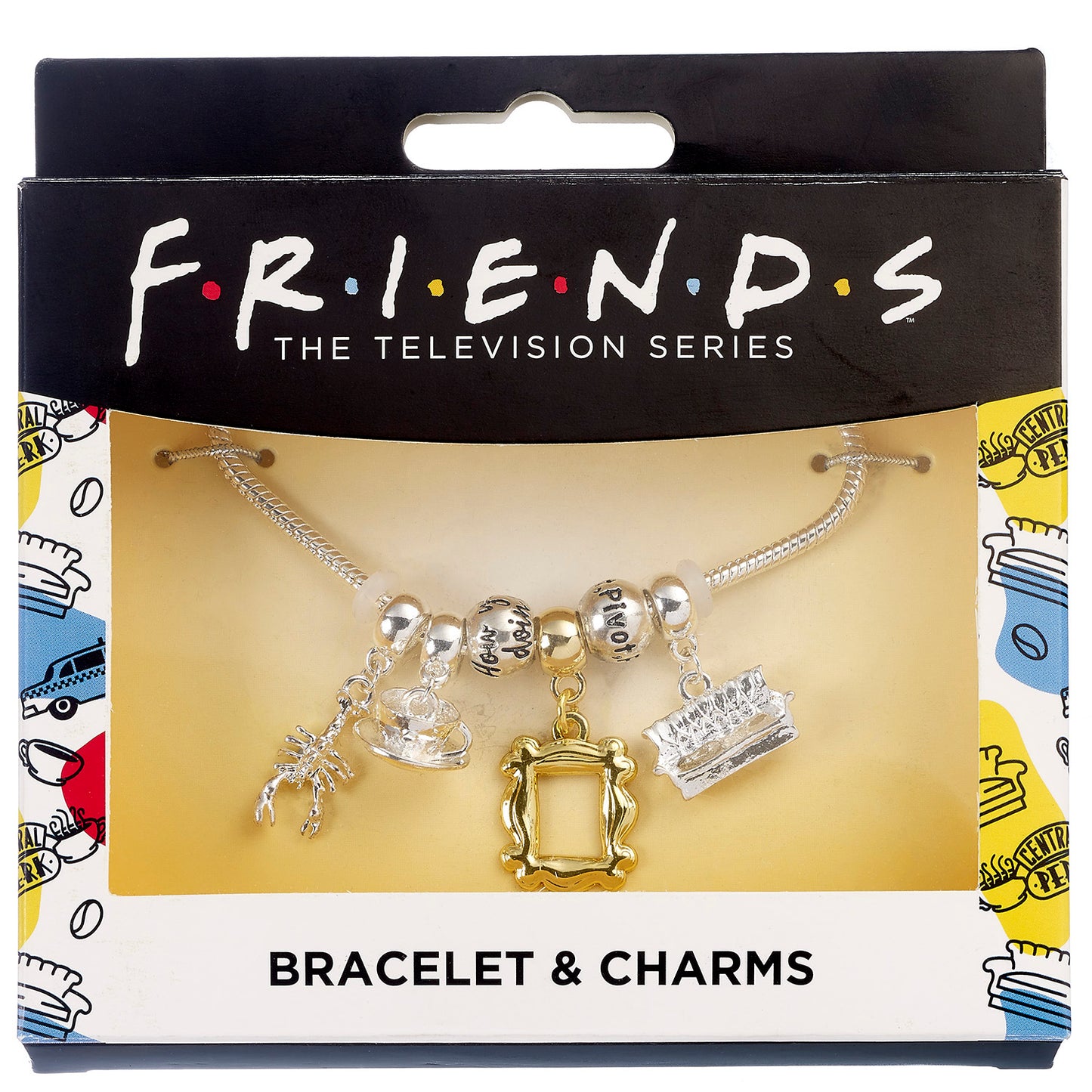 Friends the TV Series Charm Bracelet with 4 Charms - Silver