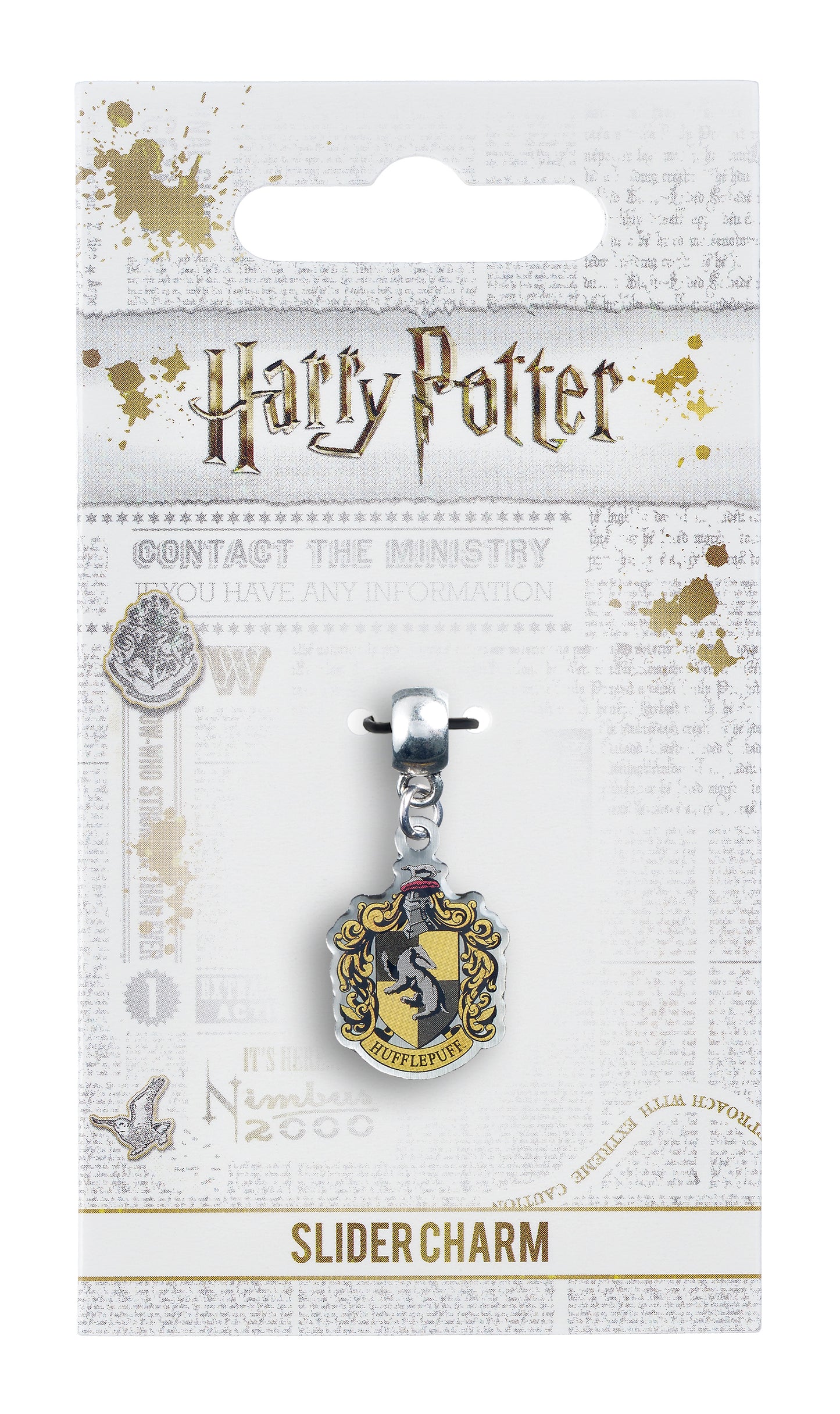 Harry Potter  Hufflepuff Crest Slider Charm - Yellow