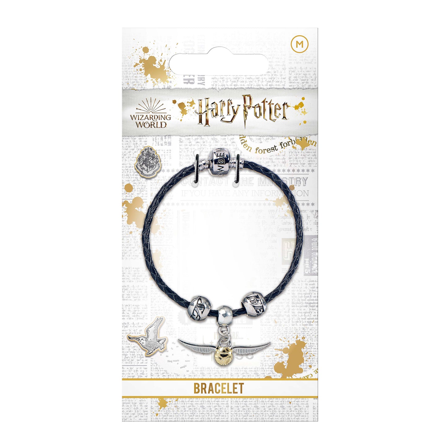 Harry Potter  Quidditch Charm Set - Golden Snitch, Keeper Charm, Seeker Charm & Bracelet - Black - Medium - 19cm