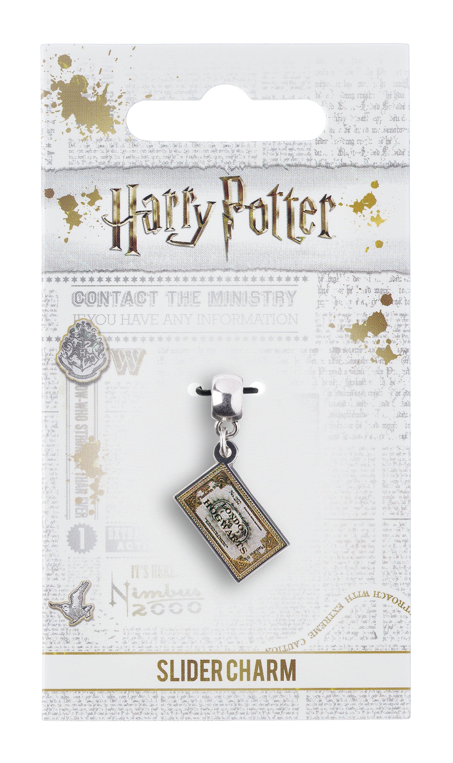 Harry Potter  Hogwarts Express Ticket Slider Charm - Silver