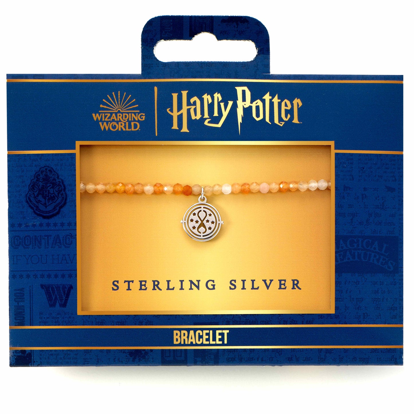Harry Potter Crystal Bracelet & Sterling Silver Time Turner  Charm