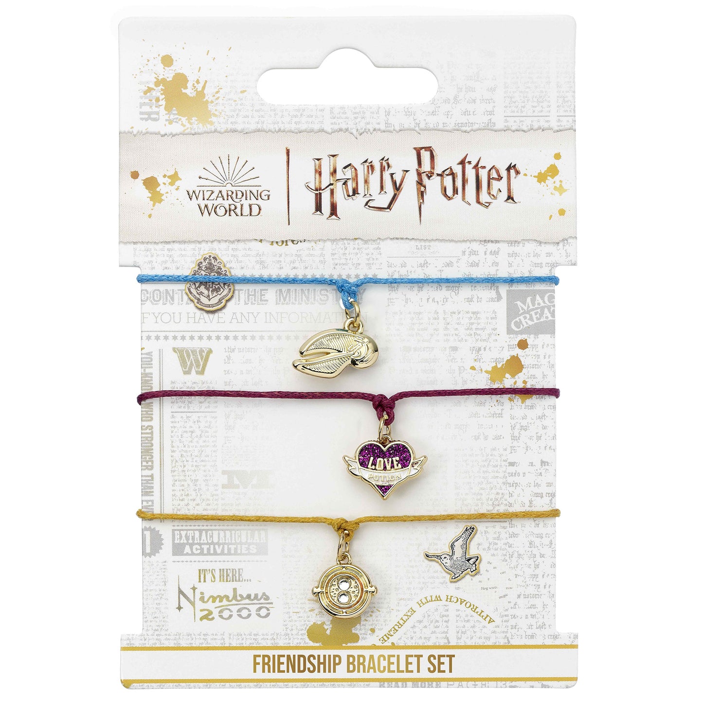 Harry Potter Golden Snitch, Love Potion & Time Turner Friendship Bracelet Set