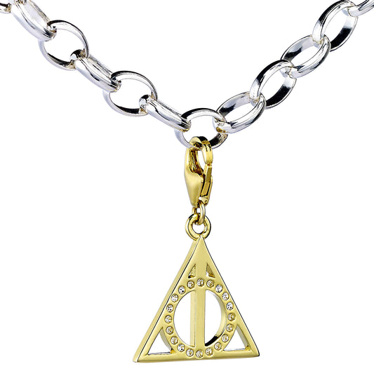 Harry Potter Sterling Silver Deathly Hallows Gold Plated Clip On Charm