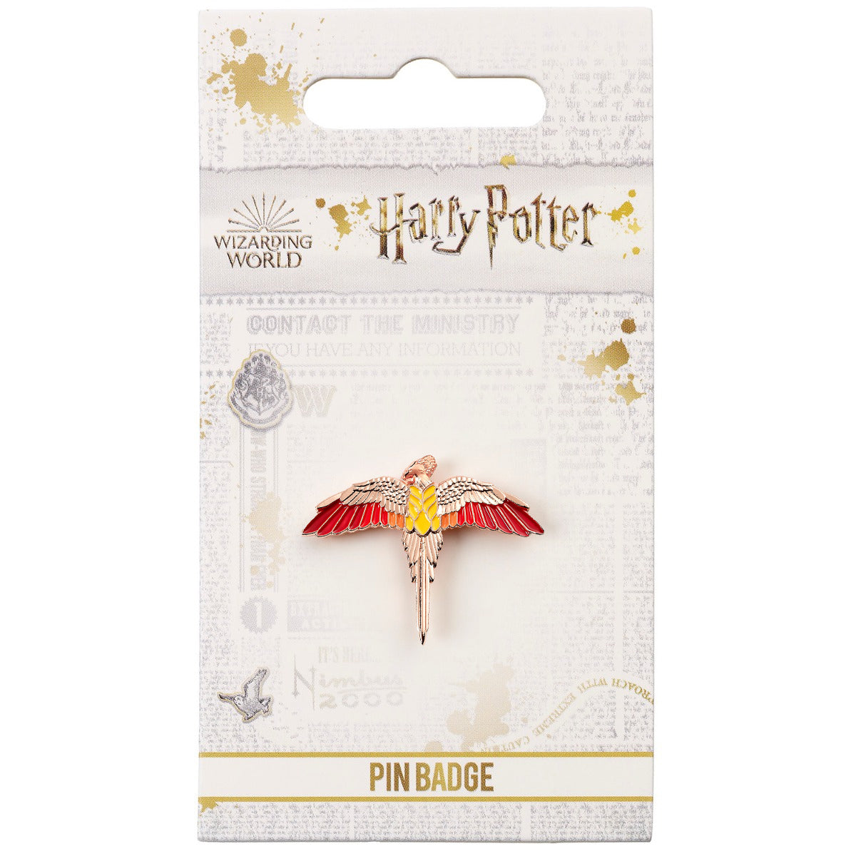 Harry Potter Fawkes The Phenoix Pin Badge - Rose Gold