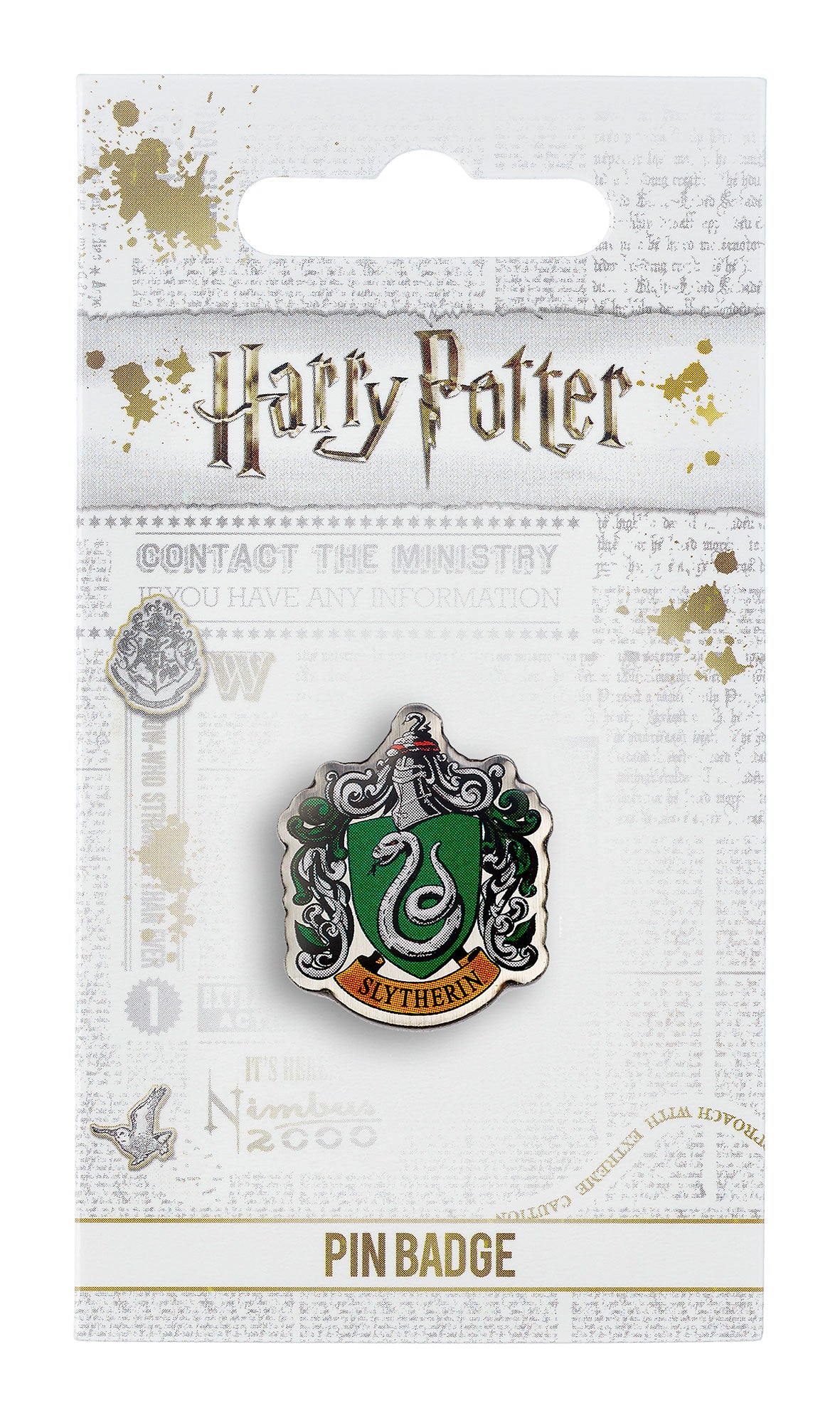 Harry Potter Slytherin Crest Pin Badge - Silver