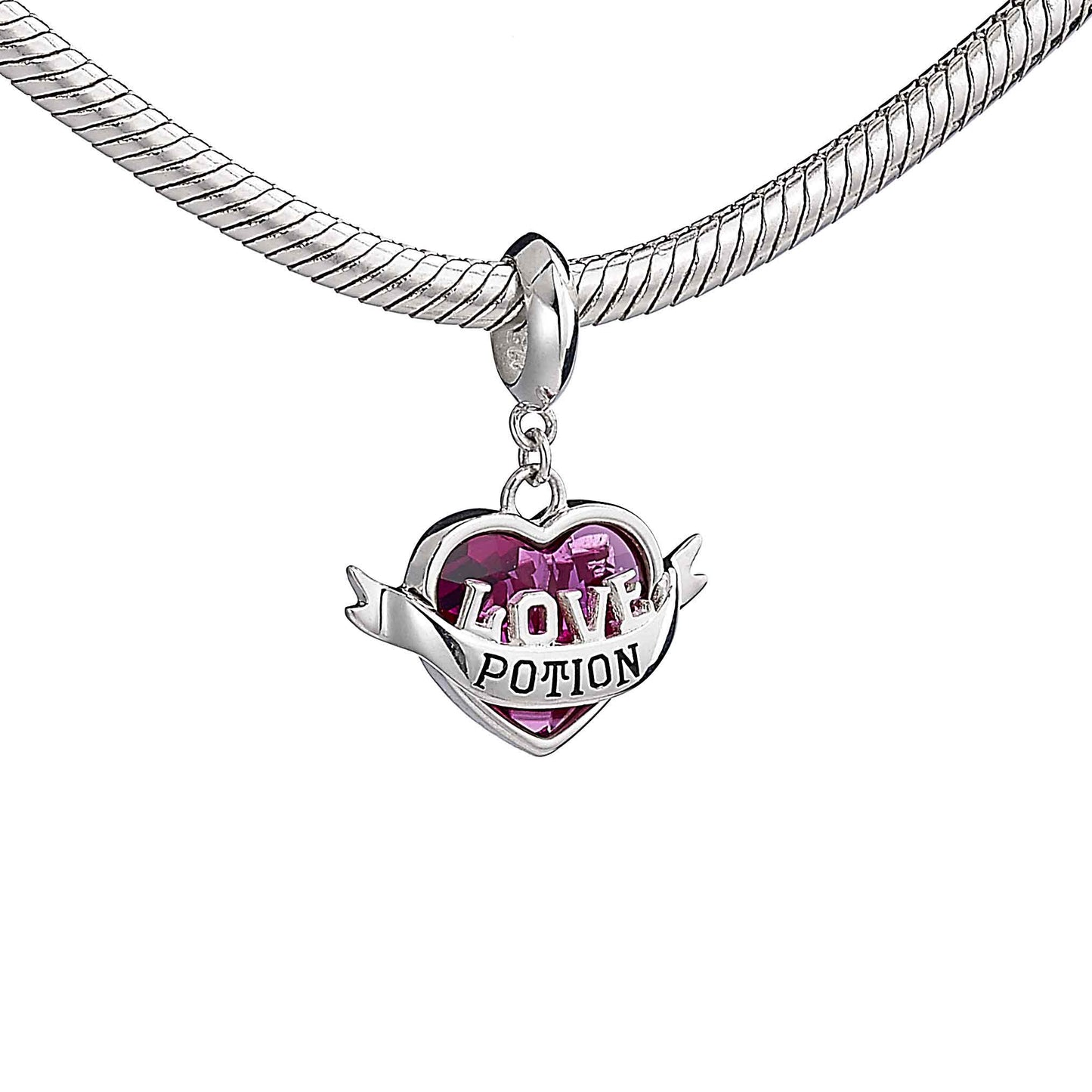 Harry Potter Sterling Silver Love Potion Slider Charm With Crystals